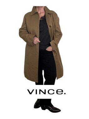 Vince Single Breasted Trench Coat NWT - Classic On Trend Sz Medium